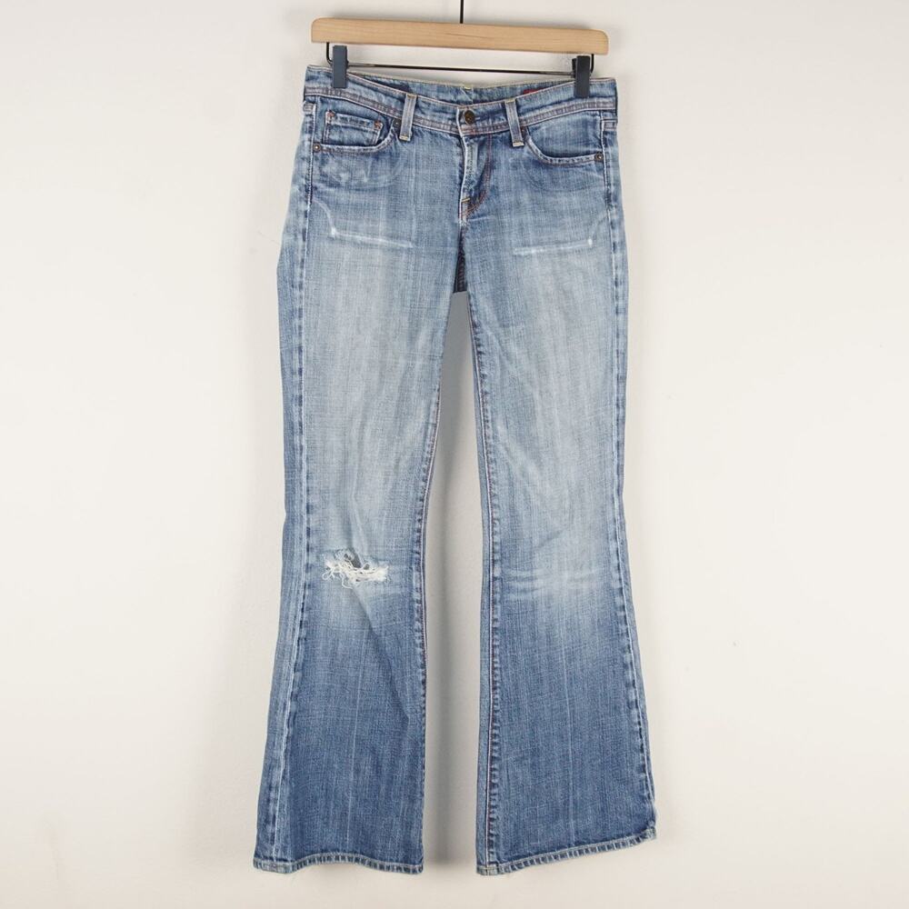 Vintage Y2K Citizens of Humanity Ingrid Low Waist Flare Blue Distressed Jeans 25